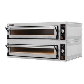 Piec do pizzy elektryczny, sterowanie manualne, piekarniczy modułowy szamotowy, szeroki, 6+6x 40 cm, 4+4x 600x400 mm, 1540x985x750 mm | RESTO QUALITY, BAKE 66/L