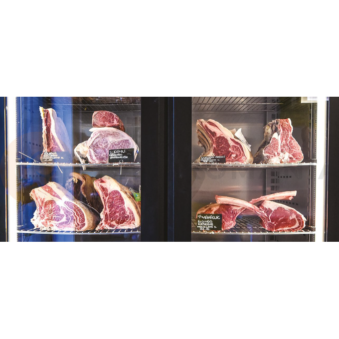 Szafa do sezonowania mięsa podwójna, czarna 100/230 kg, 1460x850x2115 mm | ZERNIKE, Klima Multifunction System Double KMFSD1500PVB