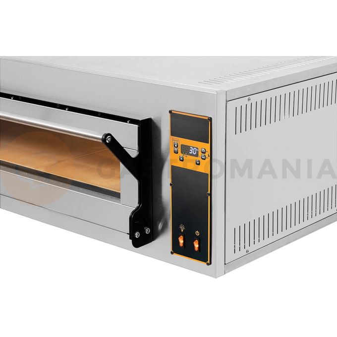 Piec do pizzy elektryczny, sterowanie elektroniczne, piekarniczy modułowy szamotowy, 6x 40 cm, 4x 600x400 mm, 1130x1400x410 mm | RESTO QUALITY, BAKE D6
