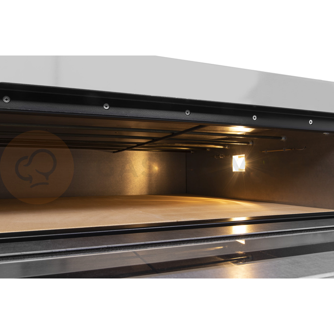 Piec do pizzy elektryczny, sterowanie elektroniczne, piekarniczy modułowy szamotowy, 6x 40 cm, 4x 600x400 mm, 1130x1400x410 mm | RESTO QUALITY, BAKE D6