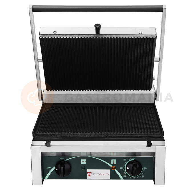 Grill elektryczny kontaktowy panini, 2 płyty ryflowane, 410x410x205 mm | RESTO QUALITY, RN101-A