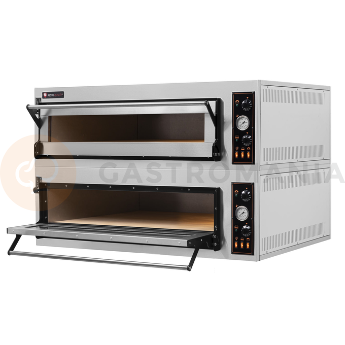 Piec do pizzy elektryczny, sterowanie manualne, piekarniczy modułowy szamotowy, 4+4x 40 cm, 2+2x 600x400 mm, 1130x985x750 mm | RESTO QUALITY, BAKE 44
