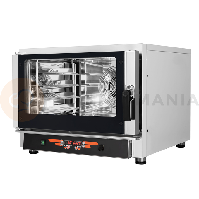 Piec konwekcyjno-parowy, 4xGN1/1, 4x 600x400 mm, sonda, 9 programów, 5,45 kW, 840x910x670 mm | RESTO QUALITY, FED04