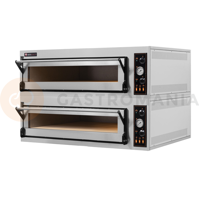 Piec do pizzy elektryczny, sterowanie manualne, piekarniczy modułowy szamotowy, 4+4x 40 cm, 2+2x 600x400 mm, 1130x985x750 mm | RESTO QUALITY, BAKE 44