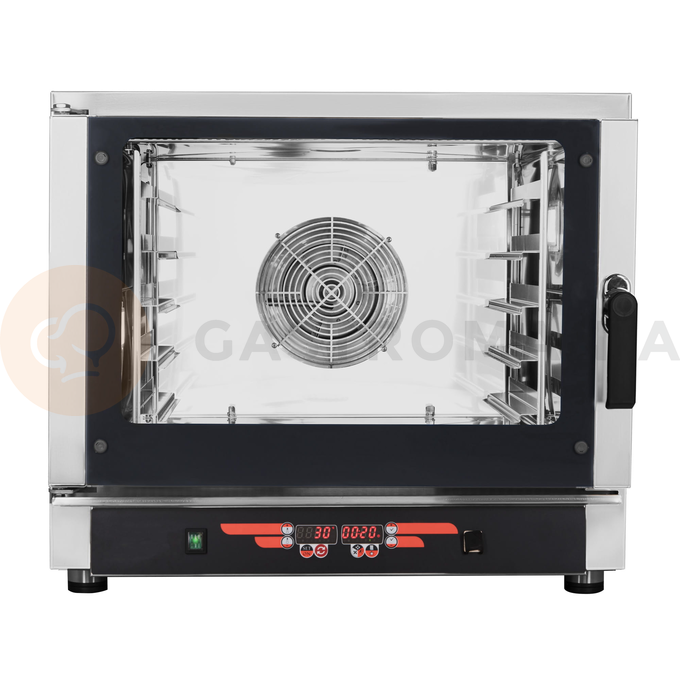 Piec konwekcyjno-parowy, 5xGN1/1, 5x 600x400 mm, sonda, 9 programów, 6,45 kW, 840x910x750 mm | RESTO QUALITY, FED05