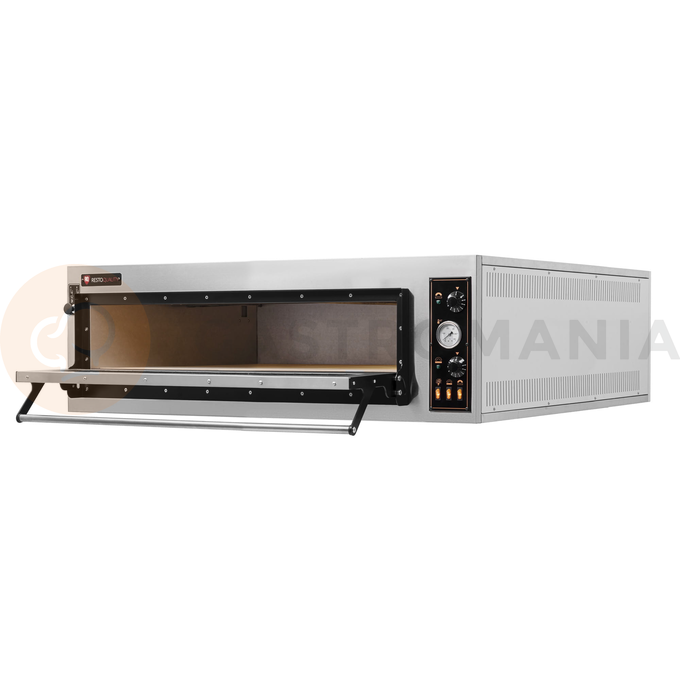 Piec do pizzy elektryczny, sterowanie manualne, piekarniczy modułowy szamotowy, 6x 40 cm, 4x 600x400 mm, 1130x1400x410 mm | RESTO QUALITY, BAKE 6