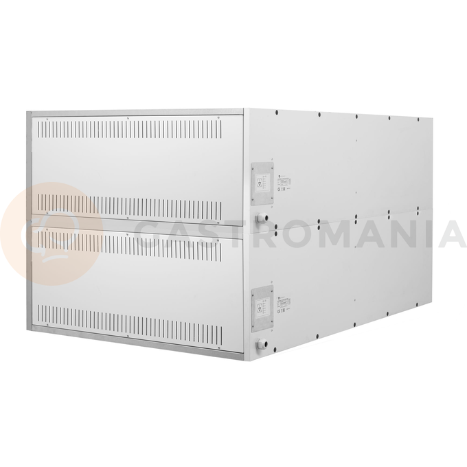 Piec do pizzy elektryczny, sterowanie manualne, piekarniczy modułowy szamotowy, szeroki, 6+6x 40 cm, 4+4x 600x400 mm, 1540x985x750 mm | RESTO QUALITY, BAKE 66/L