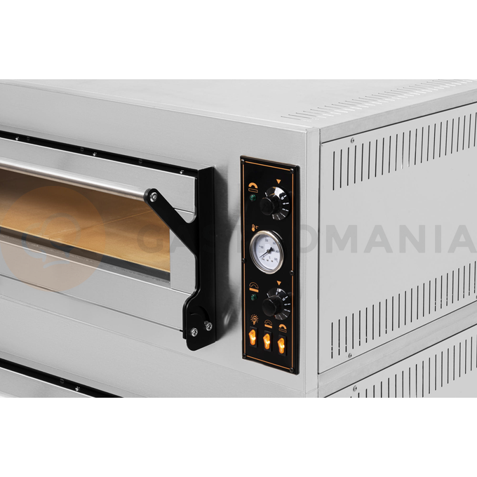 Piec do pizzy elektryczny, sterowanie manualne, piekarniczy modułowy szamotowy, 4+4x 40 cm, 2+2x 600x400 mm, 1130x985x750 mm | RESTO QUALITY, BAKE 44