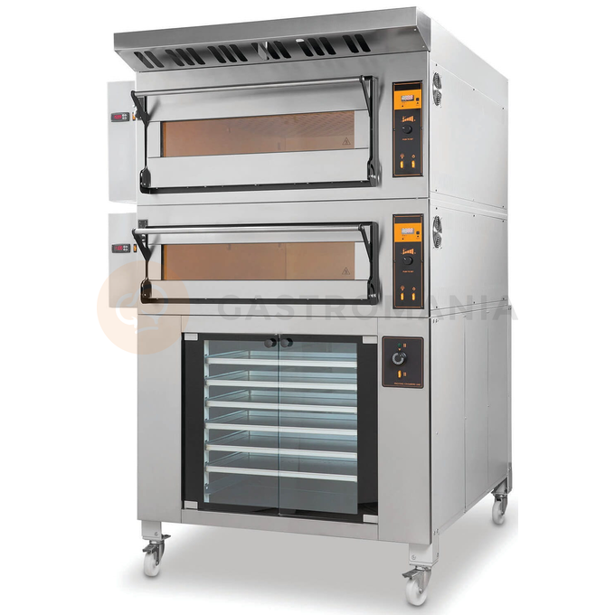 Piec do pizzy elektryczny, sterowanie elektroniczne, piekarniczy modułowy szamotowy z podwyższaną komorą, 4x 40 cm, 2x 600x400 mm, 1130x985x500 mm | RESTO QUALITY, BAKE D4H