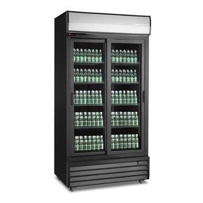 Szafa chłodnicza przeszklona, 800 l, drzwi przesuwne, czarna, 1000x660x2030 mm | RESTO QUALITY, RQ801SL-BLACK