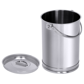 Pojemnik nierdzewny na płyny lub żywność z pierścieniem z pokrywą, 8 l, średnica 200 mm | CONTACTO, 3003/008