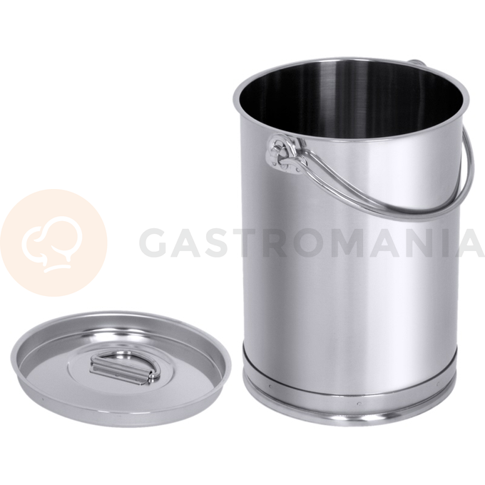 Pojemnik nierdzewny na płyny lub żywność z pokrywą, 5 l, średnica 175 mm | CONTACTO, 3003/805