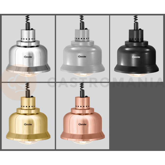 Lampa grzewcza sufitowa na podczerwień, srebrna, 230x230x250 mm | BARTSCHER, IWL250D CHR