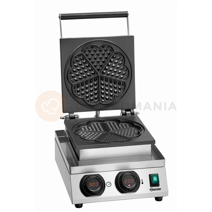 Gofrownica elektryczna, aluminiowa, gofr serce 210x16 mm, 299x470x224 mm | BARTSCHER, MDI 1HW-AL