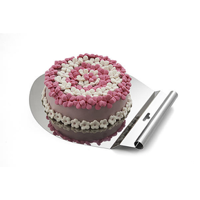 Patera na torty, ciasta ze stali nierdzewnej, 280x330x20 mm | SILIKOMART, Cake Cardboard Drums Round