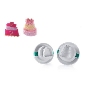 Wycinarka z wypychaczem do ciasta w kształcie tortu, komplet 2 szt. | SILIKOMART, TAG05 Cutter Mini Cake