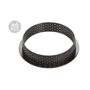 Zestaw form do tart 6 szt. - pierścień + forma silikonowa, 6x 70x20 mm, Kit Tarte Ring Klassik | SILIKOMART, Tarte 4.0