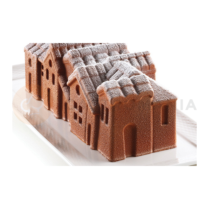 Forma do ciast, rolad i deserów lodowych - zimowe miasteczko 88x218x80 mm | SILIKOMART, Winter Village