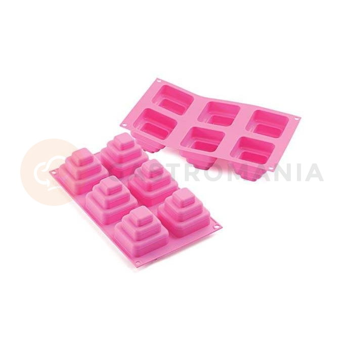 Forma silikonowa SF168 MINI WONDER CAKE SQUARE mini-torty 6x 70x60 mm | SILIKOMART, 26.168.19.0069