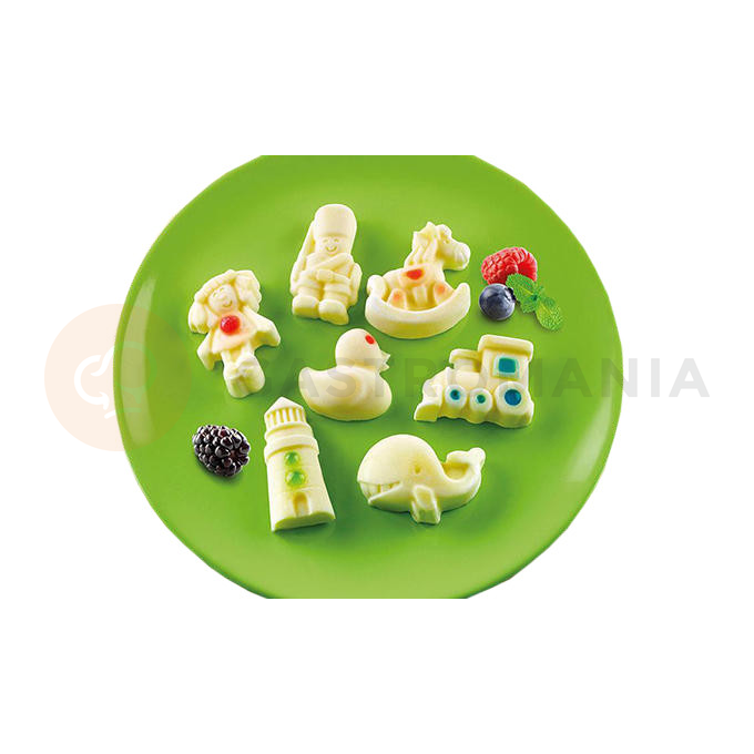 Forma silikonowa na ciastka i desery SF208 Fancy Toys - zabawki, 15 gniazd | SILIKOMART, Celebration