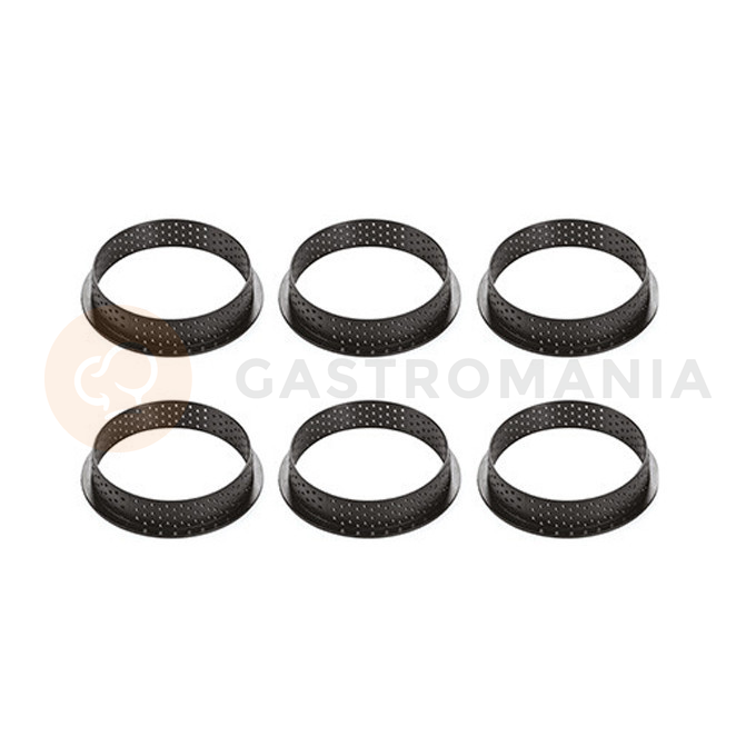 Zestaw form do tart 6 szt. - pierścień + forma silikonowa, 6x 80x20 mm, Kit Tarte Ring Fleur | SILIKOMART, Tarte 4.0