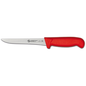 Nóż do trybowania, wąski, czerwony, 16 cm | AMBROGIO SANELLI, Supra Colore