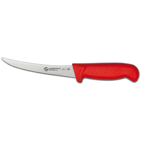 Nóż do trybowania, zakrzywiony, czerwony, 15 cm | AMBROGIO SANELLI, Supra Colore