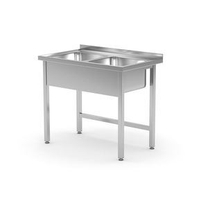 Stół z dwoma zlewami bez półki, 1000x600x850 mm | HENDI, Kitchen Line