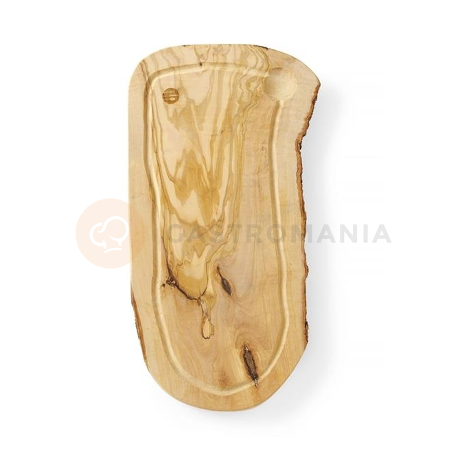 Deska do serwowania z drewna oliwnego, z rowkiem 400x250x18 mm | HENDI, 505212