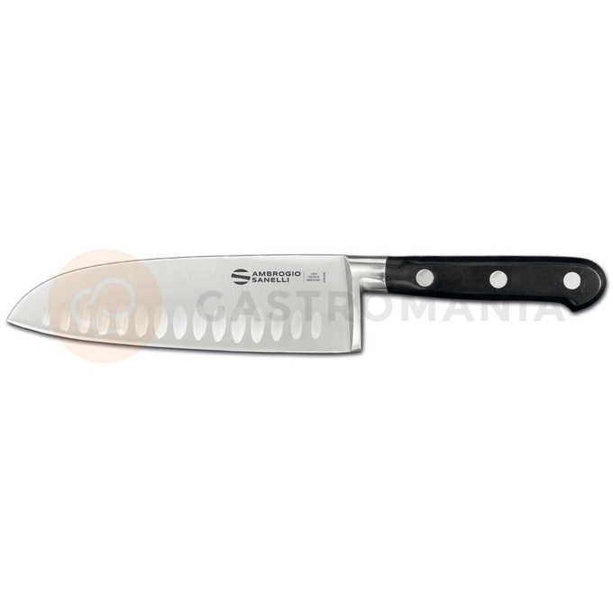 Kuty nóż Santoku, ze żłobieniami, 18 cm | AMBROGIO SANELLI, Chef
