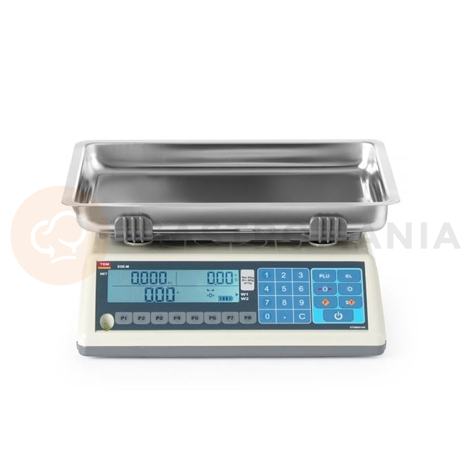 Waga kalkulacyjna LCD z legalizacją, głęboka szalka, 30 kg | TEM, EGE