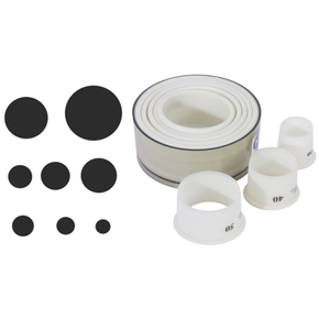 Wycinarki do ciasta wykonane z plastiku, 9 sztuk, koło, średnica 30-100 mm | CONTACTO, 228/008