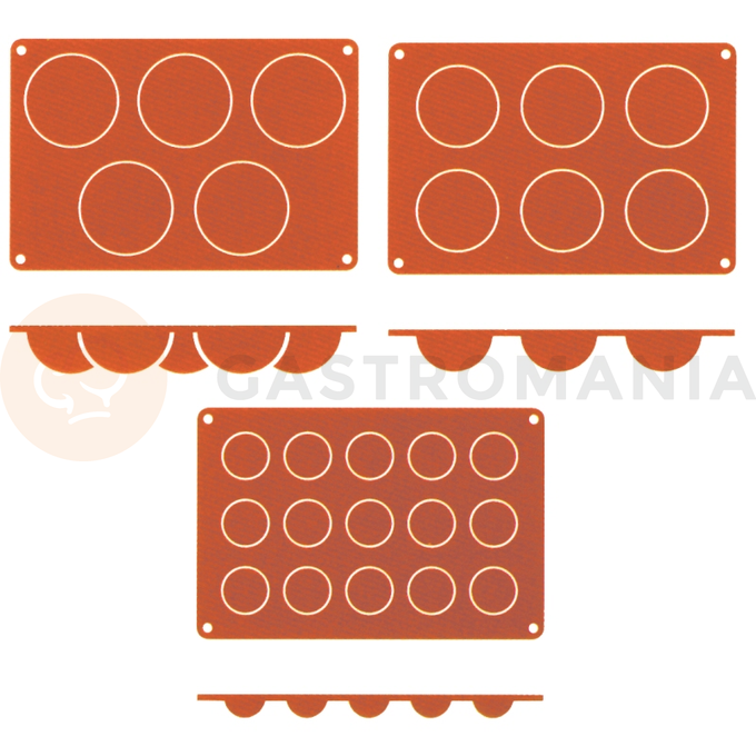Forma silikonowa w kolorze terakoty do pieczenia, foremki, średnica 80 | CONTACTO, 6630/085