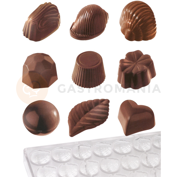 Mata do czekoladek wykonana z poliwęglanu, muszelka | CONTACTO, 6751/002