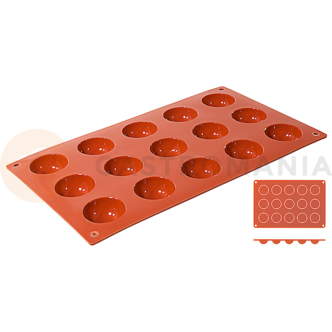 Forma silikonowa w kolorze terakoty do pieczenia, foremki, średnica 40 | CONTACTO, 6630/415