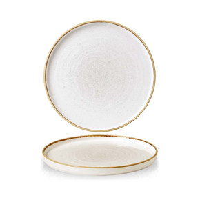 Talerz płytki z rantem 260 mm x (H)20 mm | CHURCHILL, Stonecast Barley White