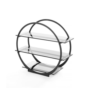 Trzypoziomowa etażera bufetowa ze szklaną szybą  | FINE DINE, System Skiatos Black