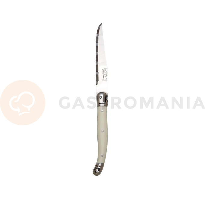 Nóż do steków z białą rękojeścią ząbkowany 230 mm | STEELITE, Laguiole Blade