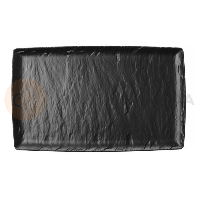 Półmisek z melaminy, czarny, GN 1/1, 530x325 mm | FINE DINE, Rock