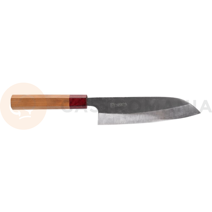 Nóż Santoku dł. 16,5 cm z laminowaną górą rączki | KASUMI, BLACK HAMMER