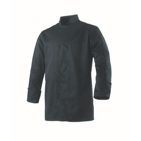 Bluza kucharska czarna, długi rękaw, rozm. L | ROBUR, Bergame