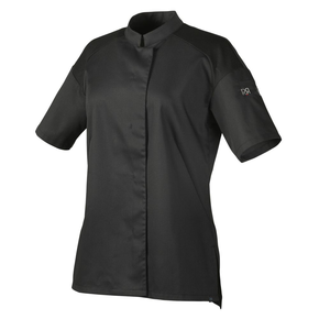 Bluza kucharska krótki rękaw czarna rozm. L | ROBUR, Cadix
