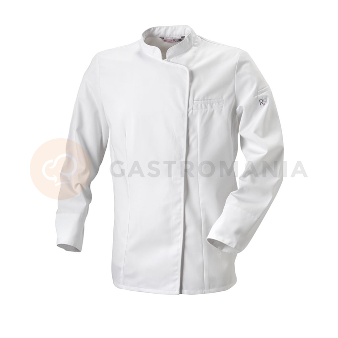 Bluza kucharska biała, biała lamówka, długi rękaw rozm. XL | ROBUR, Expression