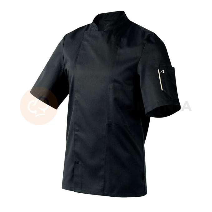 Bluza kucharska czarna, krótki rękaw rozm. L | ROBUR, Nero