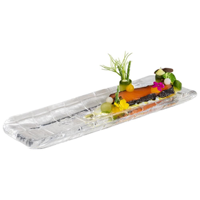Taca szklana do serwowania sushi 190x65x15, przeźroczysta | APS, Takashi