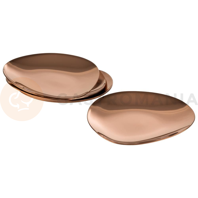 Talerz do serwowania 90x90x10 mm, miedziany | APS, Pebble