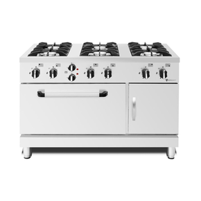 Kuchnia gazowa z piekarnikiem elektrycznym, 6-palnikowa, 37,4 kW, 1200x700x830 mm | RESTO QUALITY, RQ40361 6EO