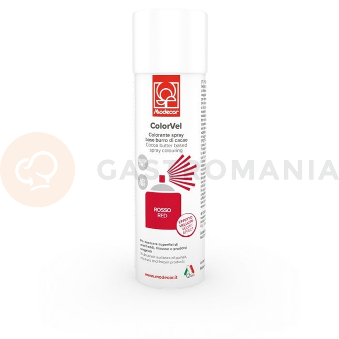 Barwnik w sprayu, azo-free, efekt aksamitu, czerwony 250 ml | MODECOR, 24783