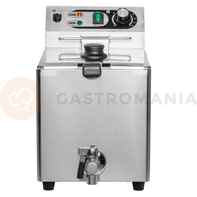 Frytownica elektryczna, pojedyncza, z kranem spustowym, 8 l, 3 kW | RESTO QUALITY, RQF8LV