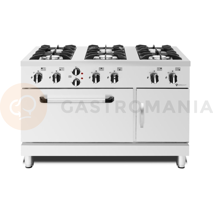 Kuchnia gazowa z piekarnikiem elektrycznym, 6-palnikowa, 37,4 kW, 1200x700x830 mm | RESTO QUALITY, RQ40361 6EO